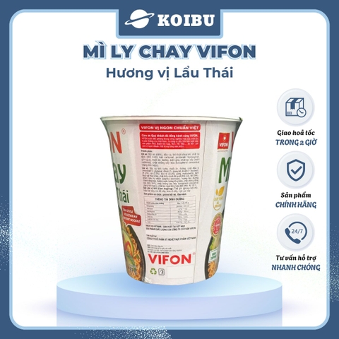 VIFON - Mì chay Vifon ly hương vị lẩu thái, mì chay ly Vifon, mì chay Vifon lẩu thái ly - 67g/ly - 00234