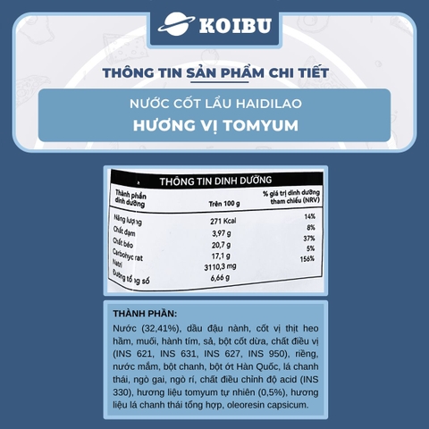 HAIDILAO - Nước cốt lẩu vị Tomyum Haidilao, nước cốt lẩu Thái Tomyum Haidilao, cốt lẩu Tomyum chua cay - 200g/gói - 00885