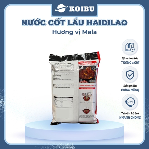 HAIDILAO - Nước cốt lẩu vị Mala Haidilao, nước cốt lẩu Mala cay tê Tứ Xuyên, nước cốt lẩu dầu cay Mala - 220g/gói - 00888
