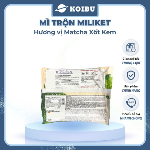 COLUSA - Mì trộn Miliket Matcha xốt kem, Mì gói Miliket trộn Matcha sốt kem, Mì trộn Colusa Trà xanh - 117g/gói - 00080