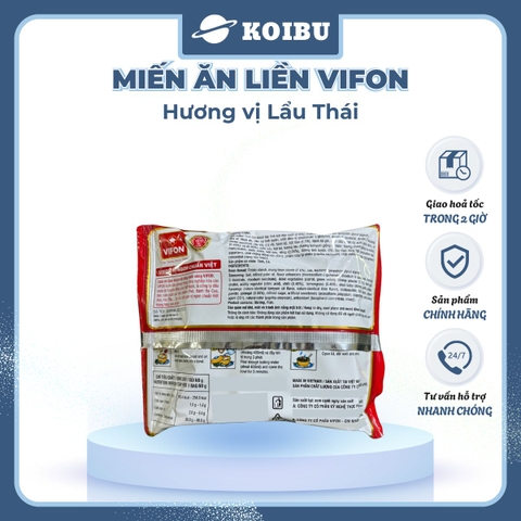 VIFON - Miến ăn liền Vifon vị Lẩu thái, Miến ăn liền Vifon, Miến Vifon gói ăn liền - 60g/gói - 00181
