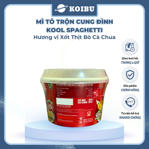 AFOTECH - Mì TÔ trộn Cung Đình Kool Spaghetti hương vị xốt cà chua bò bằm - Tô Cung Đình Kool spaghetti xốt bò bằm - Cung Đình Kool Tô Mì ăn liền Micoem - 105g/tô - 00320