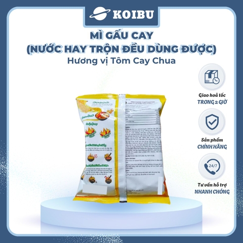 ASIAFOODS - Mì Gấu Cay hương vị Tôm cay chua, Mì Gấu Cay tôm chua cay, Mì Gấu Đỏ tôm chua cay sợi dẹt - 82g/gói - 00847