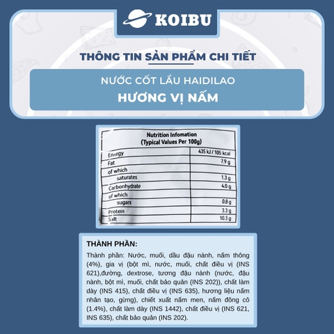 HAIDILAO - Nước cốt lẩu Haidilao vị nấm, nước cốt lẩu nấm Haidilao, Haidilao cốt lẩu chay nấm - 150g/gói - 00886