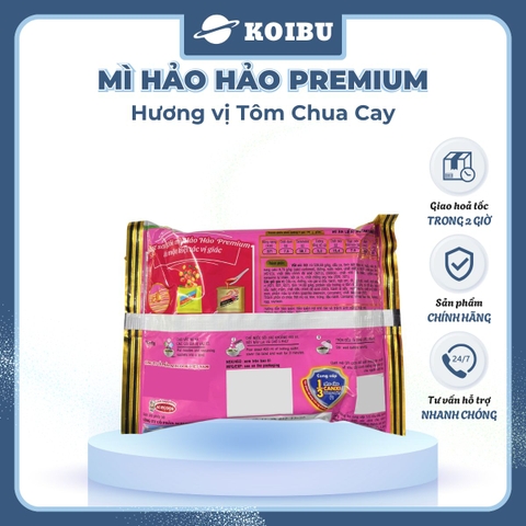 ACECOOK - Mì Hảo Hảo Premium hương vị Tôm chua cay, Mì tôm chua cay Hảo Hảo, Mì ăn liền Hảo Hảo - 86g/gói - 00842