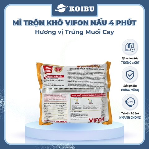 VIFON – Mì Vifon nấu 4 phút hương vị trứng muối cay - Mì gói Vifon, Mì nấu Vifon, Mì trộn, mì trộn vị trứng muối, Mì trứng muối cay trộn Vifon, Mì trộn nấu 4 phút trứng muối cay, Mì Vifon trộn trứng muối cay - 105g/gói - 00220