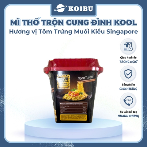 AFOTECH - Mì thố trộn Cung Đình Kool hương vị Tôm trứng muối, Mì trộn trứng muối Cung Đình Kool - 90g/thố - 00321