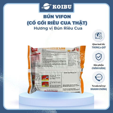 VIFON - Bún Vifon hương vị Bún riêu cua (có cua thật), Bún riêu Vifon, Vifon bún riêu cua Vifon - 80g/gói - 00143