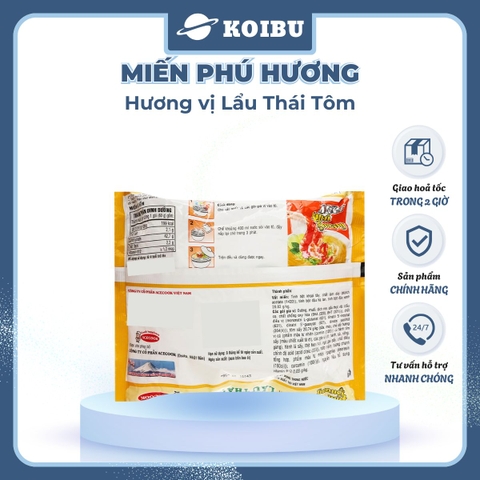 ACECOOK - Miến Phú Hương hương vị Lẩu Thái Tôm Miến Phú Hương Lẩu Thái Tôm, Miến Lẩu Thái Phú Hương - Miến ăn liền Acecook - 60g/gói - 00065