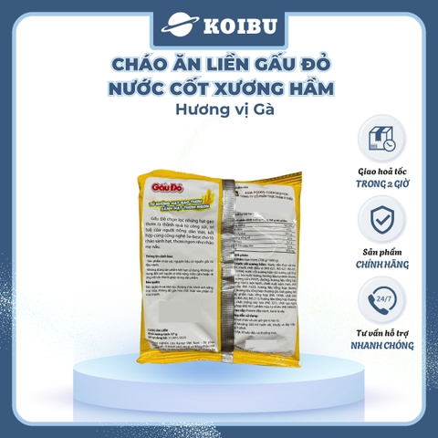 ASIAFOODS - Cháo dinh dưỡng nước cốt xương hầm Gấu đỏ hương vị Thịt gà, Cháo thịt gà Gấu đỏ ăn liền - 57g/gói - 00713