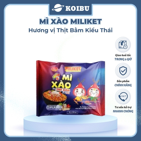 COLUSA - Mì xào Miliket hương vị Thịt bằm kiểu Thái, Mì trộn thịt bằm kiểu Thái Miliket Mì ăn liền - 85g/gói - 00853