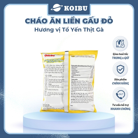 ASIAFOODS - Cháo ăn liền Gấu đỏ hương vị Tổ yến thịt gà, Cháo tổ yến Gấu đỏ thịt gà, Cháo yến Gấu Đỏ - 50g/gói - 00342