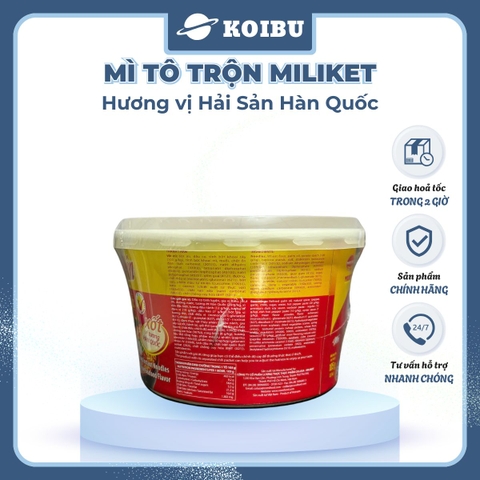 COLUSA - Mì tô trộn Miliket hương vị Hải sản Hàn Quốc, Mì trộn Miliket Hải sản Hàn Quốc, Mì Miliket - 105g/tô - 00565