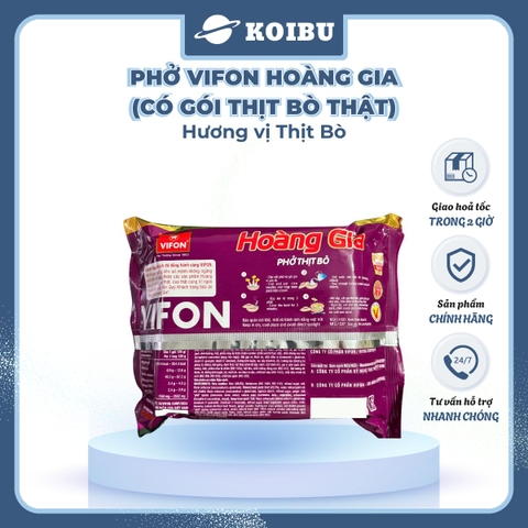VIFON - Phở Thịt bò Hoàng Gia (có gói thịt bò thật), Phở Hoàng Gia Thịt bò, Phở bò Vifon Hoàng Gia - 120g/gói - 00176