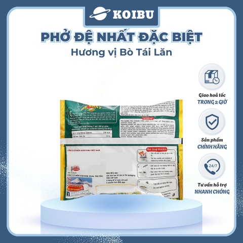 ACECOOK - Đệ Nhất phở đặc biệt Bò tái lăn, phở Đệ Nhất đặc biệt Bò tái lăn, phở bò tái lăn Đệ Nhất - 68g/gói - 00053