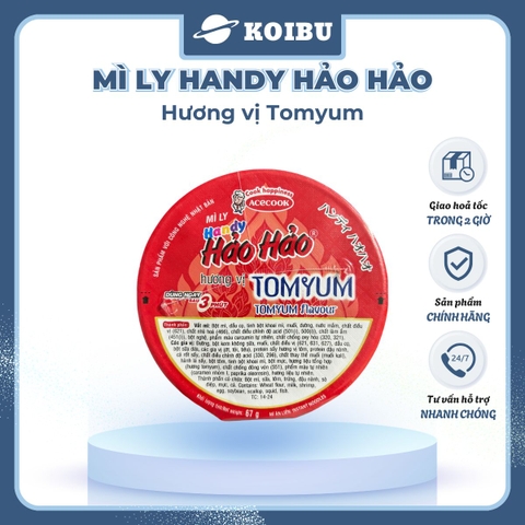ACECOOK - Mì ly Handy Hảo Hảo Tomyum - Mì Handy Hảo Hảo Tom yum - Mì Handy Hảo Hảo ly Tomyum - Mì ly Hảo Hảo Handy Tom yum - Mì ly ăn liền Tomyum - 67g/ly - 00018