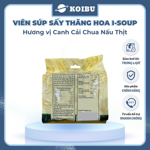 NFC - Viên súp sấy thăng hoa I-Soup hương vị Cải chua nấu thịt, Canh cải chua I Soup, Canh ăn liền - 78g/lốc - 00728