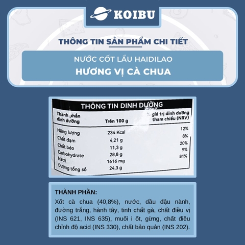 HAIDILAO – Nước cốt lẩu Haidilao hương vị cà chua, Haidilao nước cốt lẩu cà chua Haidilao - 200g/gói - 00883