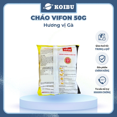 VIFON - Cháo Vifon 50g hương vị Gà, Vifon Cháo gà Vifon Cháo ăn liền Vifon, Cháo Vifon gói nhỏ - 50g/gói - 00148