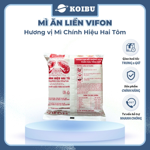 VIFON - Mì Vifon chính hiệu hai con tôm, mì hai tôm Vifon, mì Vifon hai con tôm, mì 2 tôm Vifon - 75g/gói - 00208