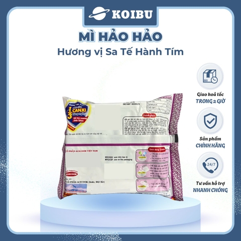 ACECOOK - Mì Hảo Hảo Sa Tế Hành Tím - Mì ăn liền Hảo Hảo hương vị Sa tế hành tím  (Hảo Hảo sate/ Hảo Hảo satay / Hảo Hảo Sa te hành tím) - 00007