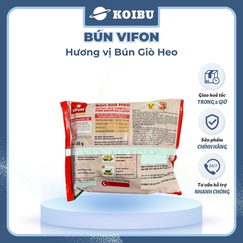 VIFON - Bún Vifon hương vị Bún giò heo, Bún giò heo Vifon Bún giò heo, Bún giò ăn liền Vifon gói - 65g/gói - 00145