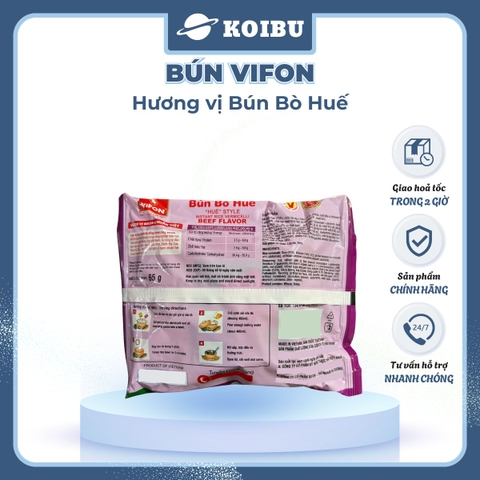 VIFON - Bún Vifon hương vị Bún bò Huế, Bún bò Huế Vifon Bún bò Huế, Bún bò Vifon Bún bò ăn liền - 65g/gói - 00146