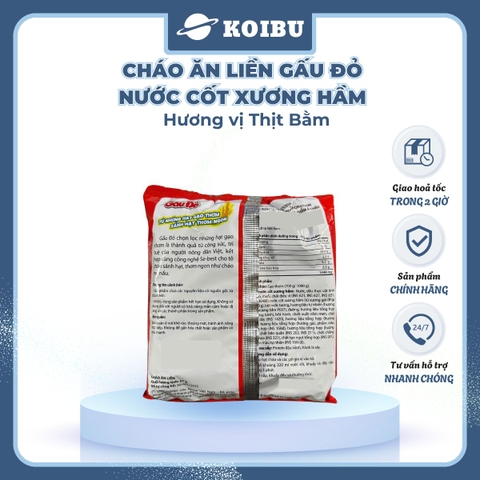 ASIAFOODS - Cháo dinh dưỡng nước cốt xương hầm Gấu đỏ hương vị Thịt bằm, Cháo thịt bằm Gấu đỏ ăn liền - 57g/gói - 00712