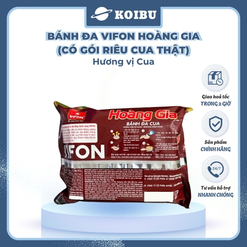 VIFON – Bánh Đa Hoàng Gia hương vị cua (có gói riêu cua thật) - Bánh Đa Cua Hoàng Gia - 120g/gói - 00140