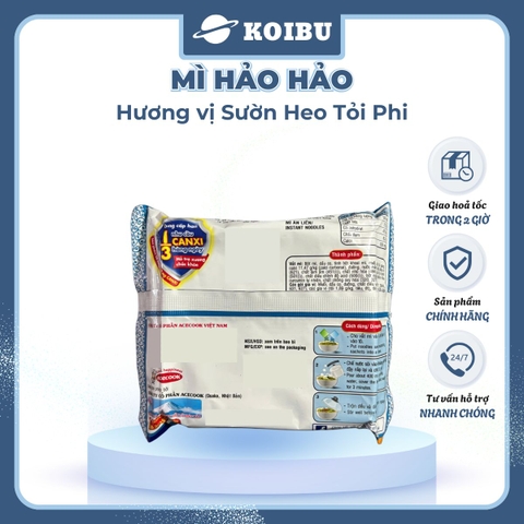 ACECOOK - Mì Hảo Hảo hương vị Sườn Heo Tỏi Phi - Mì ăn liền Hảo Hảo sườn heo tỏi phi (Hảo Hảo gói xanh dương) - 73g/gói - 00002