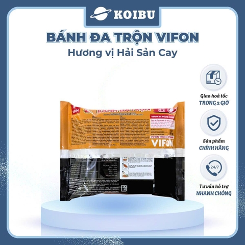 VIFON - Bánh đa trộn Vifon hương vị hải sản cay, bánh đa trộn hải sản cay Vifon, bánh đa ăn liền - 60g/gói - 00879