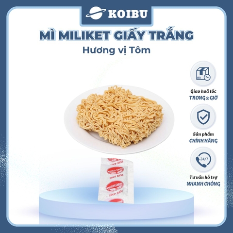 COLUSA - Mì Miliket gói giấy trắng hương vị Tôm, Mì tôm gói giấy trắng Miliket, Mì giấy Miliket - 65g/gói - 00088