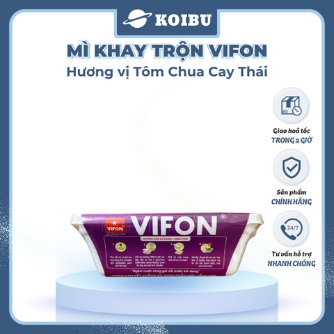 VIFON - Mì khay trộn Vifon hương vị Tôm chua cay Thái, Vifon Mì trộn Tôm chua cay Thái Vifon - 90g/khay - 00481