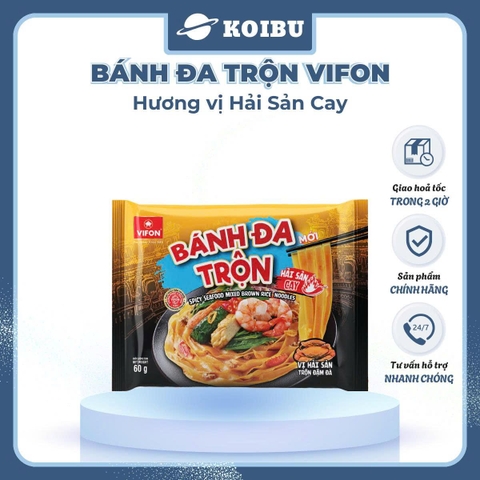 VIFON - Bánh đa trộn Vifon hương vị hải sản cay, bánh đa trộn hải sản cay Vifon, bánh đa ăn liền - 60g/gói - 00879