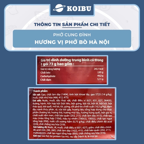 AFOTECH - Phở Cung Đình hương vị Phở bò Hà Nội, Phở bò Cung Đình, Phở bò Hà Nội Cung Đình ăn liền - 68g/gói - 00314