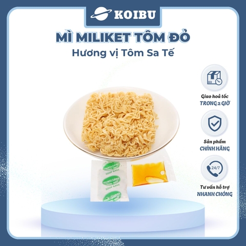 COLUSA - Mì Miliket Tôm Đỏ gói vị Tôm sa tế, Mì tôm sa tế Tôm Đỏ Miliket, Mì giấy Miliket Colusa - 80g/gói - 00093