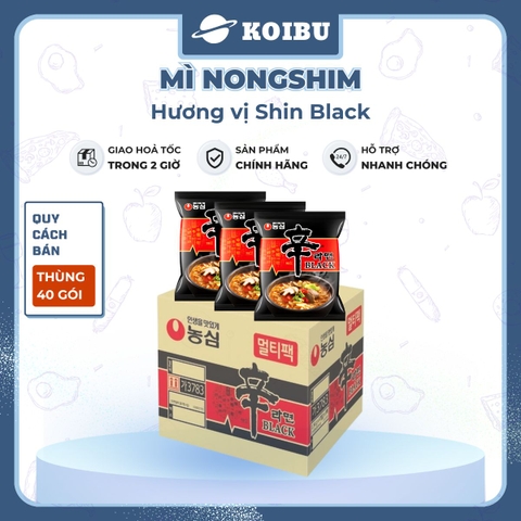 NONGSHIM - Mì Shin Ramyun Black hương vị Cay, Mì Shin Black cay, Mì Shin cay Hàn Quốc ăn liền - 120g/gói - 00061