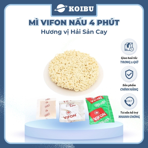 VIFON – Mì Vifon nấu 4 phút hương vị hải sản cay - Mì gói Vifon, Mì nấu Vifon, Mì nấu vị hải sản cay, Mì nấu hương vị hải sản cay, Mì Vifon hải sản cay nấu 4 phút, Mì nấu 4 phút hải sản cay Vifon, Mì Vifon nấu ăn liền - 105g/gói - 00222