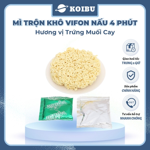 VIFON – Mì Vifon nấu 4 phút hương vị trứng muối cay - Mì gói Vifon, Mì nấu Vifon, Mì trộn, mì trộn vị trứng muối, Mì trứng muối cay trộn Vifon, Mì trộn nấu 4 phút trứng muối cay, Mì Vifon trộn trứng muối cay - 105g/gói - 00220