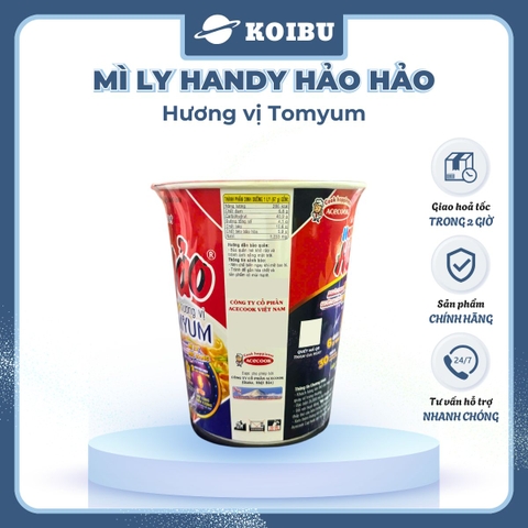 ACECOOK - Mì ly Handy Hảo Hảo Tomyum - Mì Handy Hảo Hảo Tom yum - Mì Handy Hảo Hảo ly Tomyum - Mì ly Hảo Hảo Handy Tom yum - Mì ly ăn liền Tomyum - 67g/ly - 00018