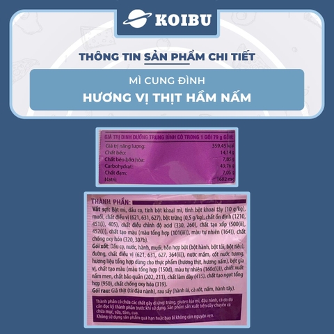 AFOTECH - Mì Cung Đình Thịt hầm nấm, Mì Thịt hầm nấm Cung Đình, Mì khoai tây Cung Đình ăn liền - 79g/gói - 00299