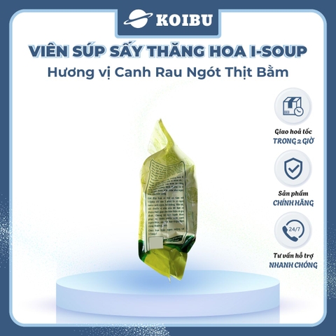 NFC - Viên súp sấy thăng hoa I-Soup hương vị Canh rau ngót thịt bằm, Canh rau ngót thịt bằm I Soup - 54g/lốc - 00727