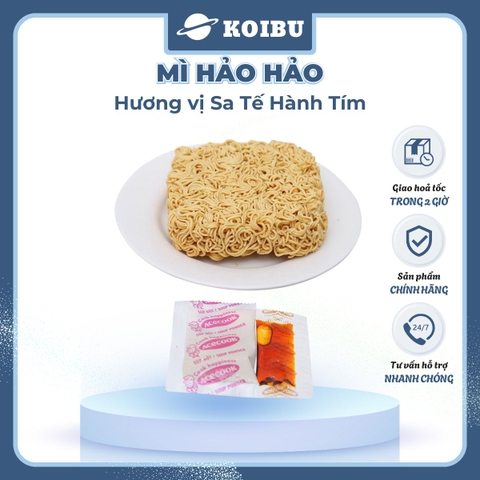 ACECOOK - Mì Hảo Hảo Sa Tế Hành Tím - Mì ăn liền Hảo Hảo hương vị Sa tế hành tím  (Hảo Hảo sate/ Hảo Hảo satay / Hảo Hảo Sa te hành tím) - 00007