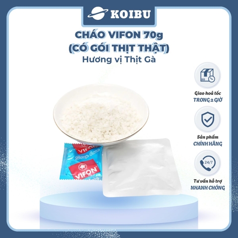 VIFON - Cháo Vifon 70g hương vị Thịt gà (có gói thịt gà thật), Vifon cháo gà Vifon, Cháo ăn liền Vifon - 70g/gói - 00153