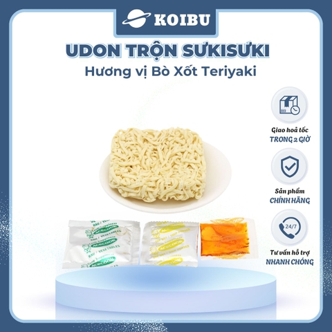 ACECOOK - Mì trộn Udon Sưkisưki hương vị Bò xốt Teriyaki, Mì Udon Sưki Sưki trộn, Mì udon Suki Acecook - 82g/gói - 00037