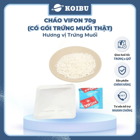 VIFON - Cháo Vifon 70g hương vị Trứng muối (có gói trứng muối thật), Vifon Cháo trứng muối Vifon - 70g/gói - 00157