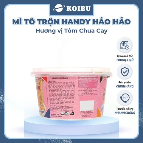 ACECOOK - Mì trộn tô tô Handy Hảo Hảo hương vị tôm chua cay - 93g/tô - 00076