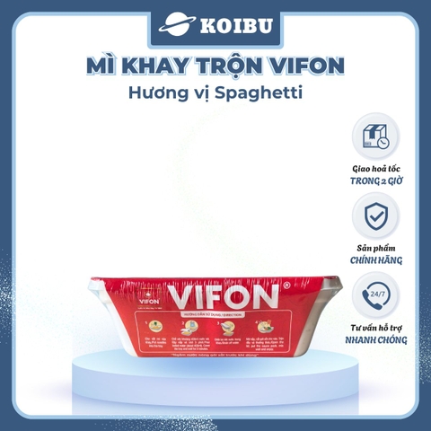 VIFON - Mì khay trộn Vifon hương vị Spaghetti (có gói xốt Saghetti), Mì xào spaghetti Vifon khay - 90g/khay - 00242