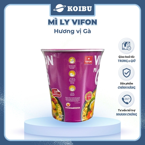 VIFON - Mì ly Vifon hương vị Gà - Mì ly Gà Vifon, Mì ly hương vị Gà 60g, Mì Gà ly ăn liền - 60g/ly - 00229