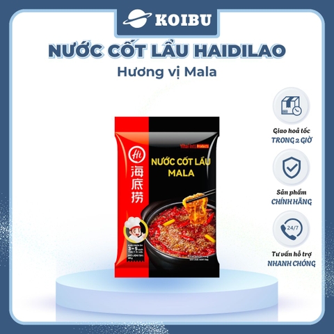 HAIDILAO - Nước cốt lẩu vị Mala Haidilao, nước cốt lẩu Mala cay tê Tứ Xuyên, nước cốt lẩu dầu cay Mala - 220g/gói - 00888